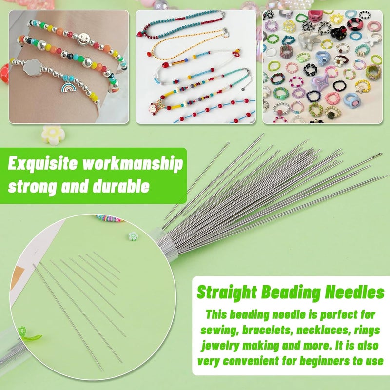 UOOU 86 Pcs Beading Needle Set,6 Sizes Big Eye Seed Bead Needles,Long Straight Beading Needle,Twist Beading Needles,Flexible Needle for Beads for Jewelry Making - Image 5